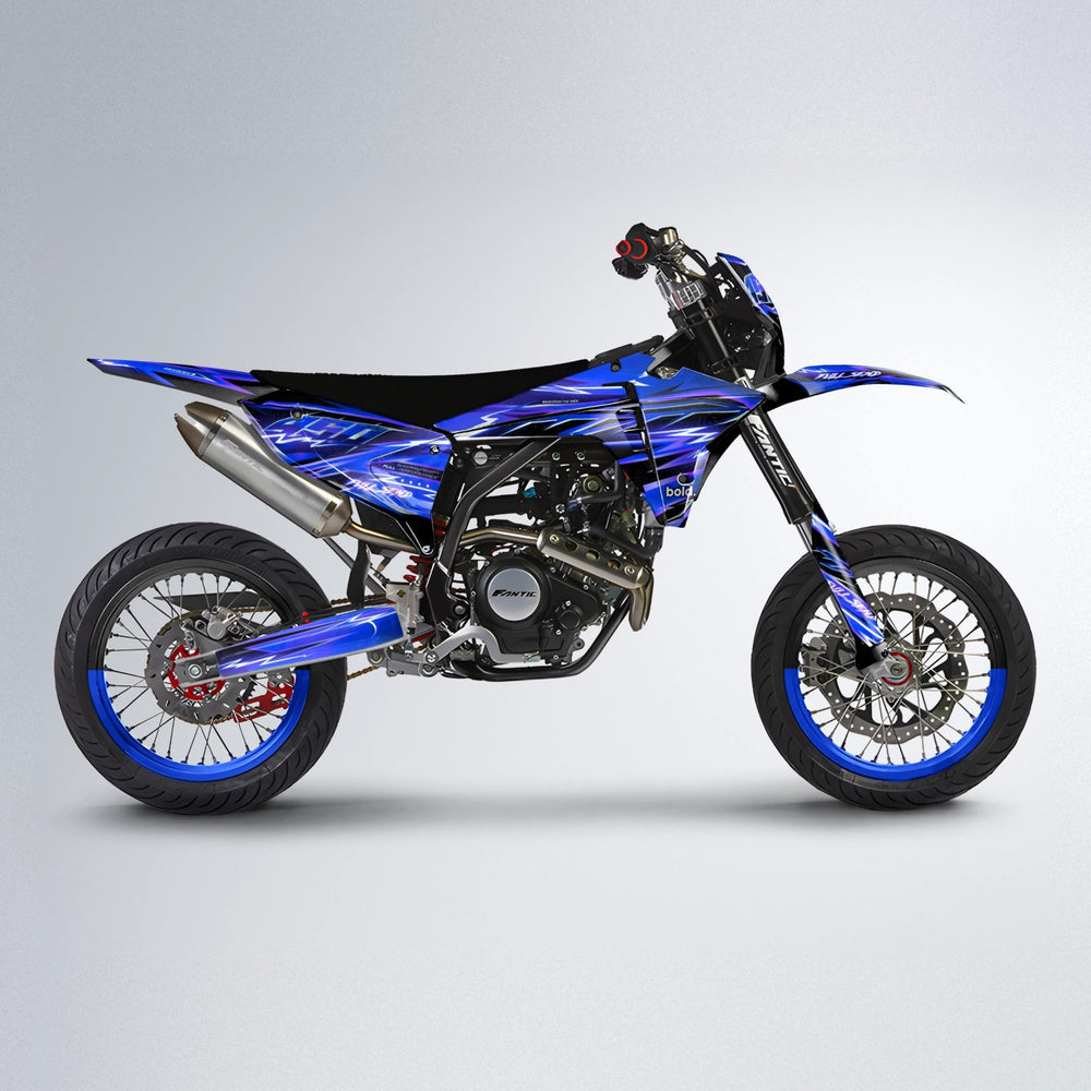 MATRIX Fantic supermoto graphics kit in Blue