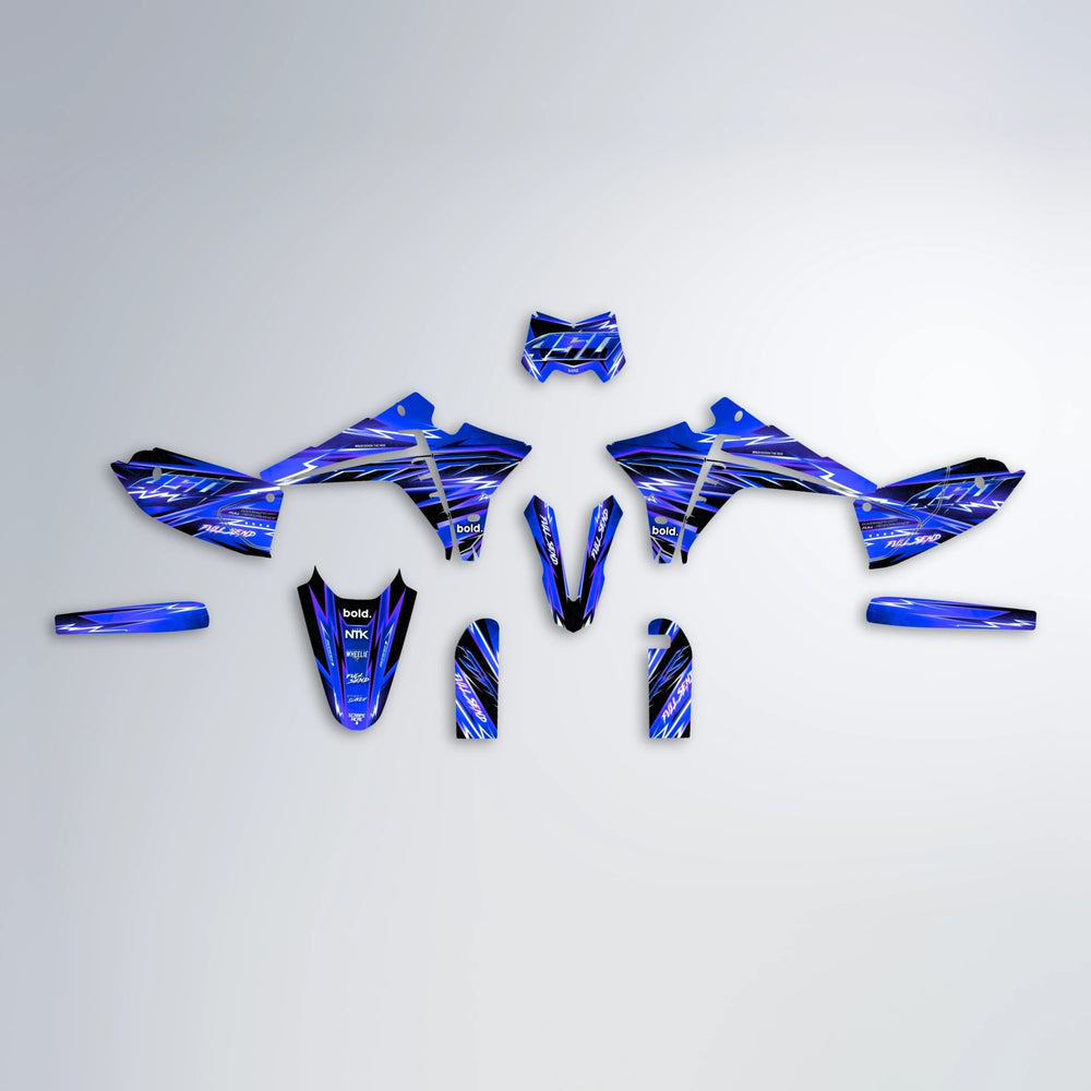 MATRIX Fantic graphics kit parts layout in Blue