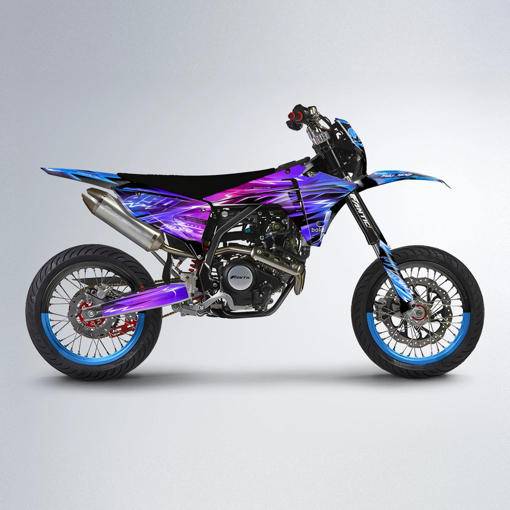 MATRIX Fantic supermoto graphics kit in Blue Purple Fade