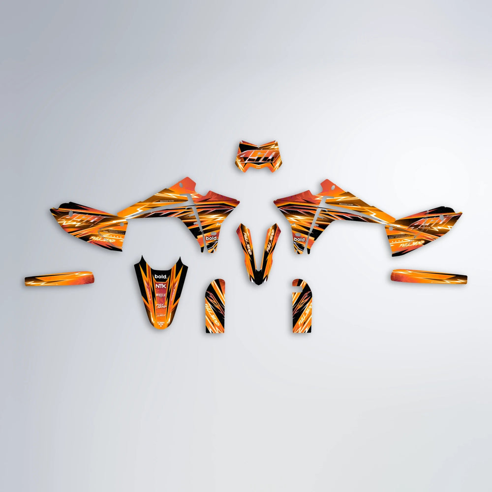 MATRIX Fantic graphics kit parts layout in Orange
