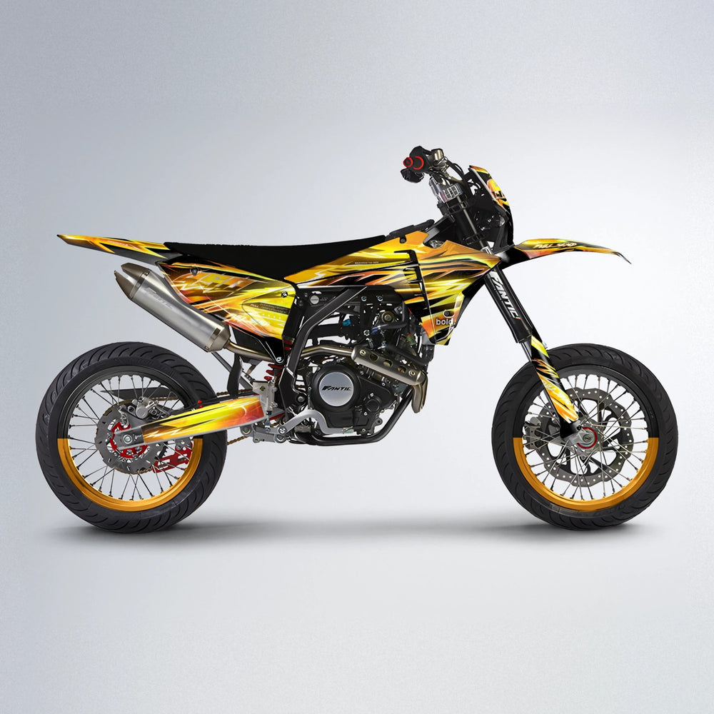 MATRIX Fantic supermoto graphics kit in Orange & Yellow