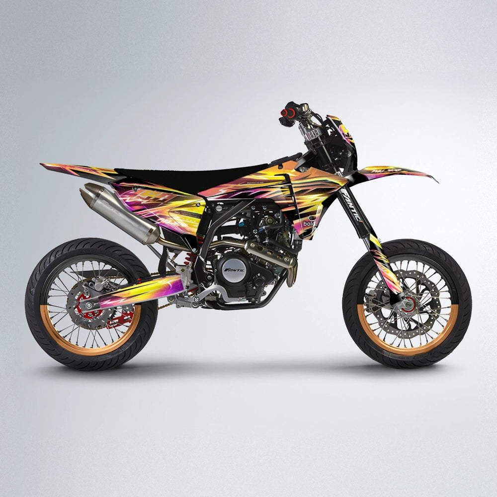 MATRIX Fantic supermoto graphics kit in Pink & Yellow