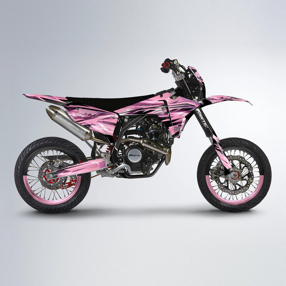 MATRIX Fantic supermoto graphics kit in Sakura Pink