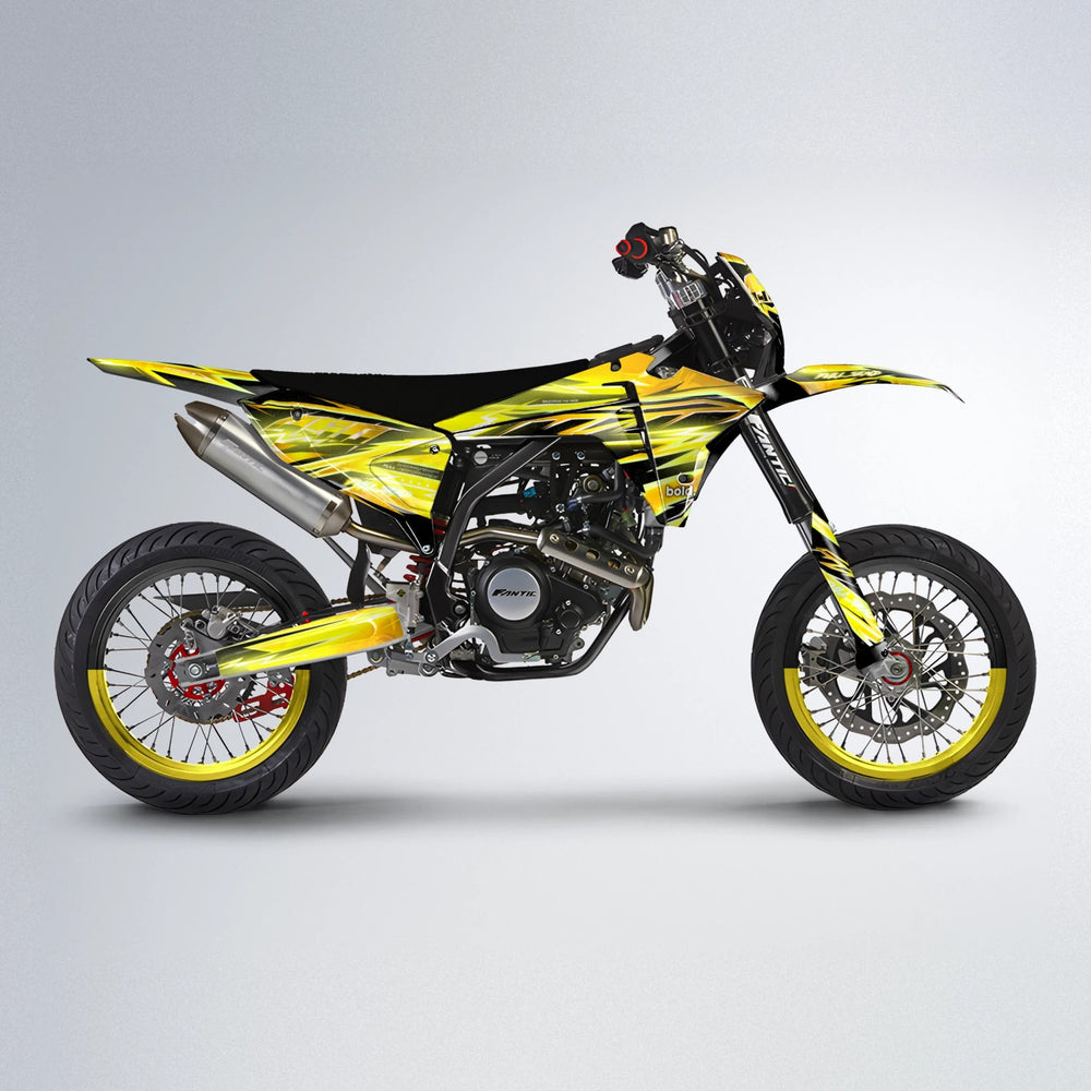 MATRIX Fantic supermoto graphics kit in Yellow