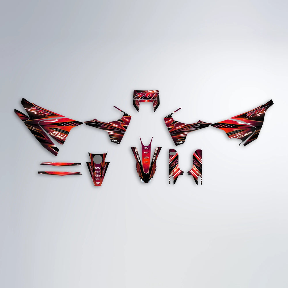 MATRIX Husqvarna 701 graphics kit parts layout in Black & Red
