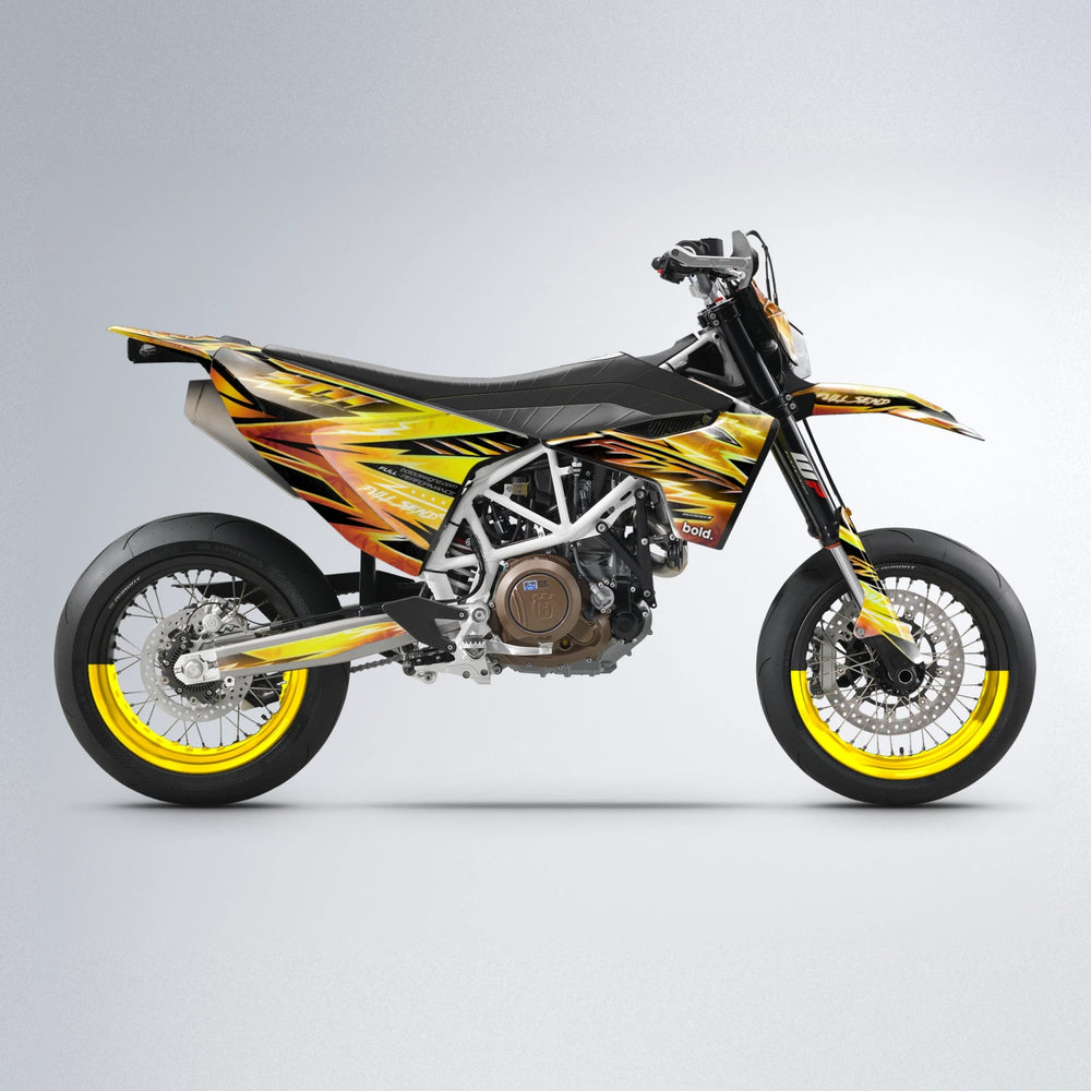 MATRIX Husqvarna 701 supermoto graphics kit in Orange & Yellow