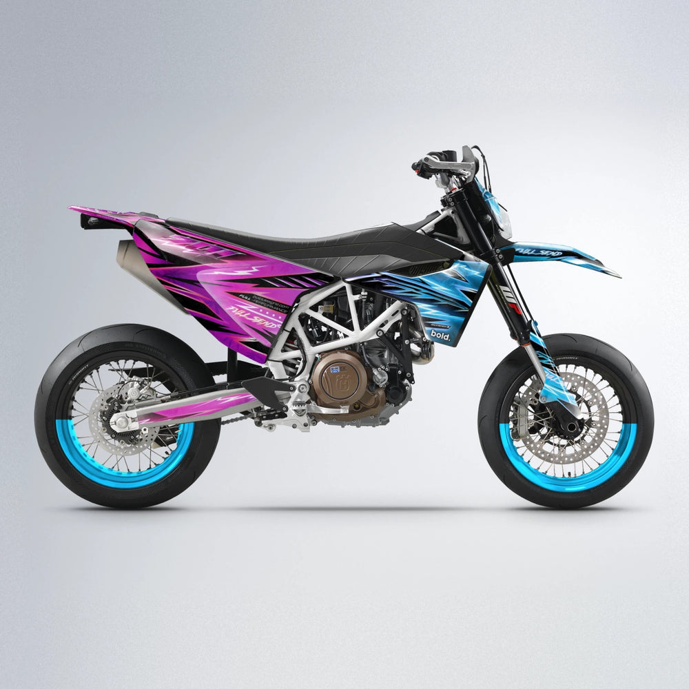 MATRIX Husqvarna 701 supermoto graphics kit in Pink & Light Blue