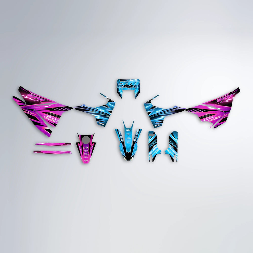 MATRIX Husqvarna 701 graphics kit parts layout in Pink & Light Blue