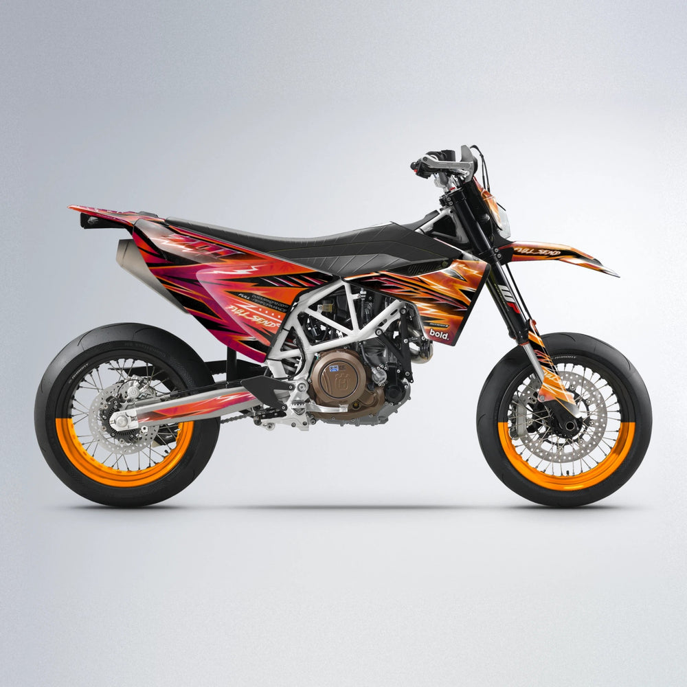 MATRIX Husqvarna 701 supermoto graphics kit in Red & Orange