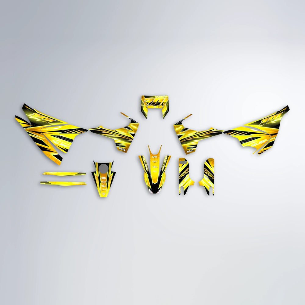 MATRIX Husqvarna 701 graphics kit parts layout in Yellow