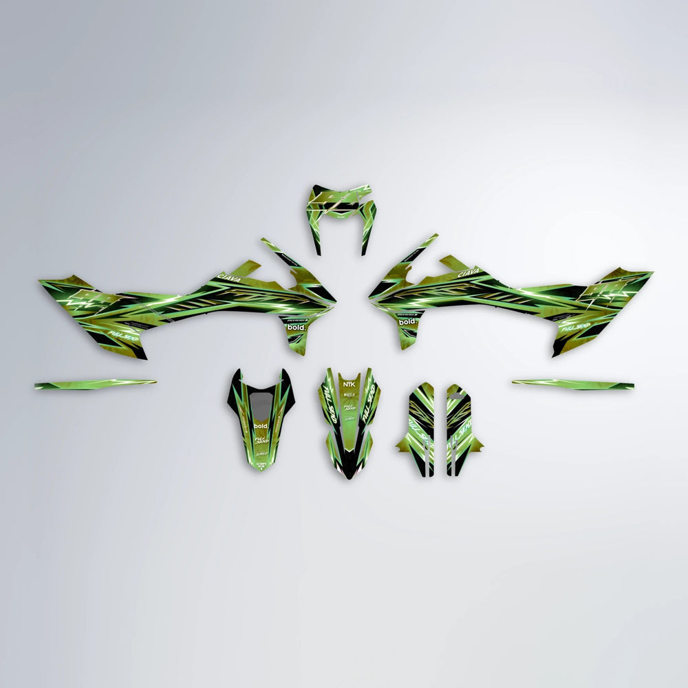 MATRIX KTM SMC 690 graphics kit parts layout in Olive