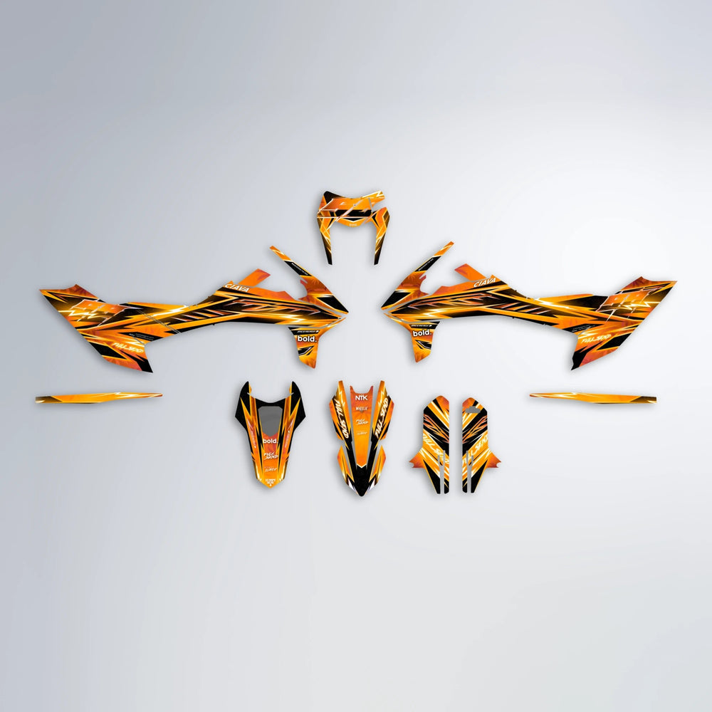 MATRIX KTM SMC 690 graphics kit parts layout in Orange