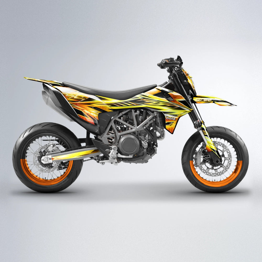 MATRIX KTM SMC 690 supermoto graphics kit in Orange & Yellow