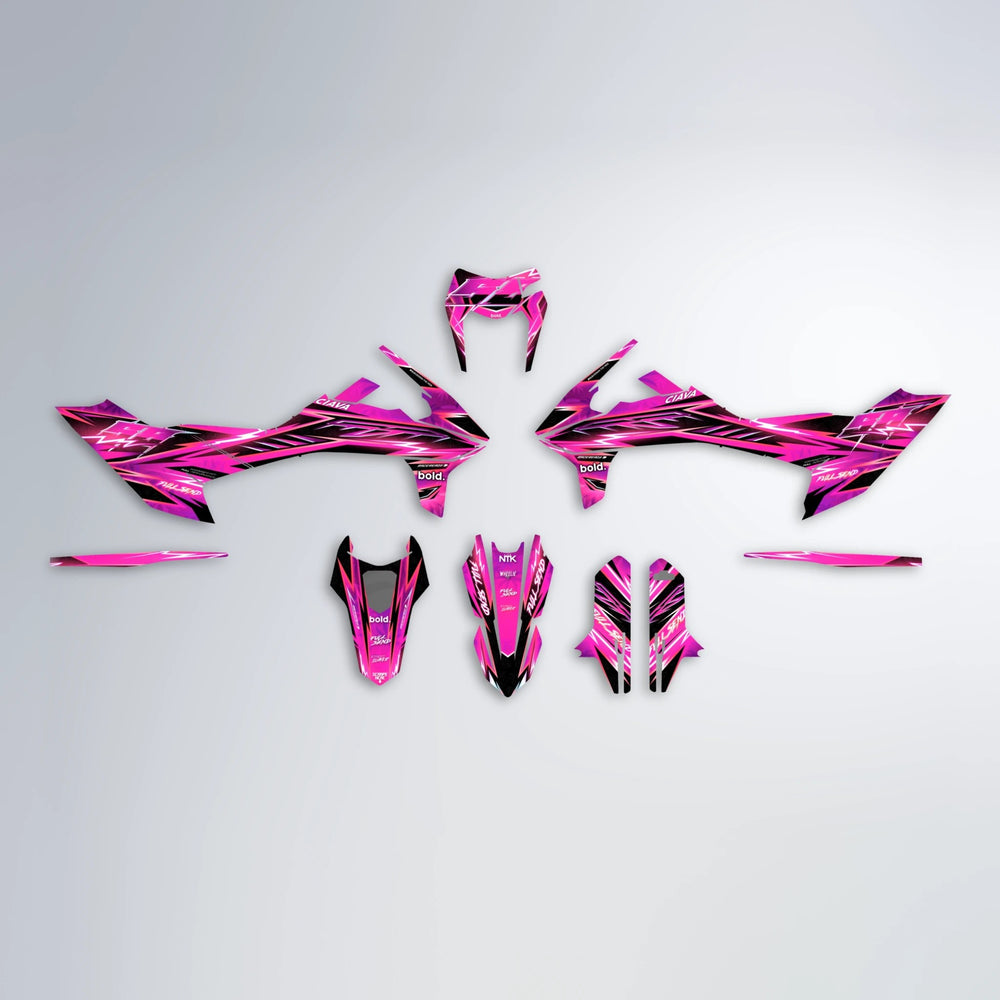 MATRIX KTM SMC 690 graphics kit parts layout in Pink