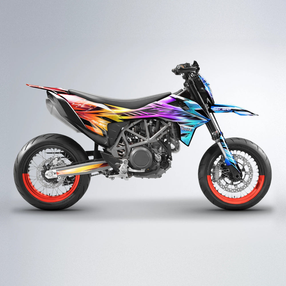 MATRIX KTM SMC 690 supermoto graphics kit in Sunset Fade