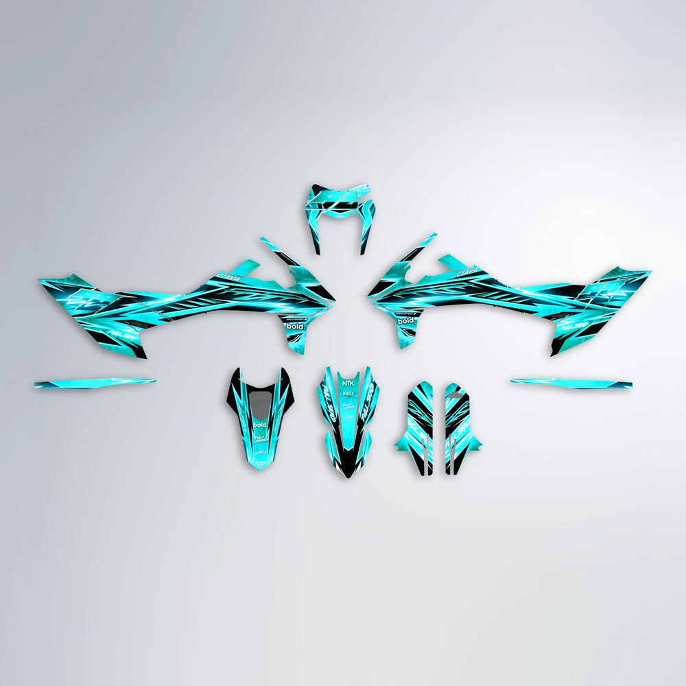 MATRIX KTM SMC 690 graphics kit parts layout in Teal