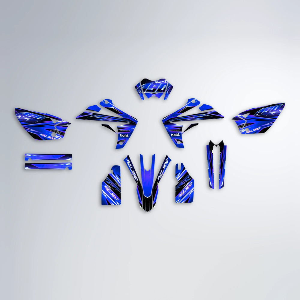 MATRIX Rieju MRT graphics kit parts layout in Blue