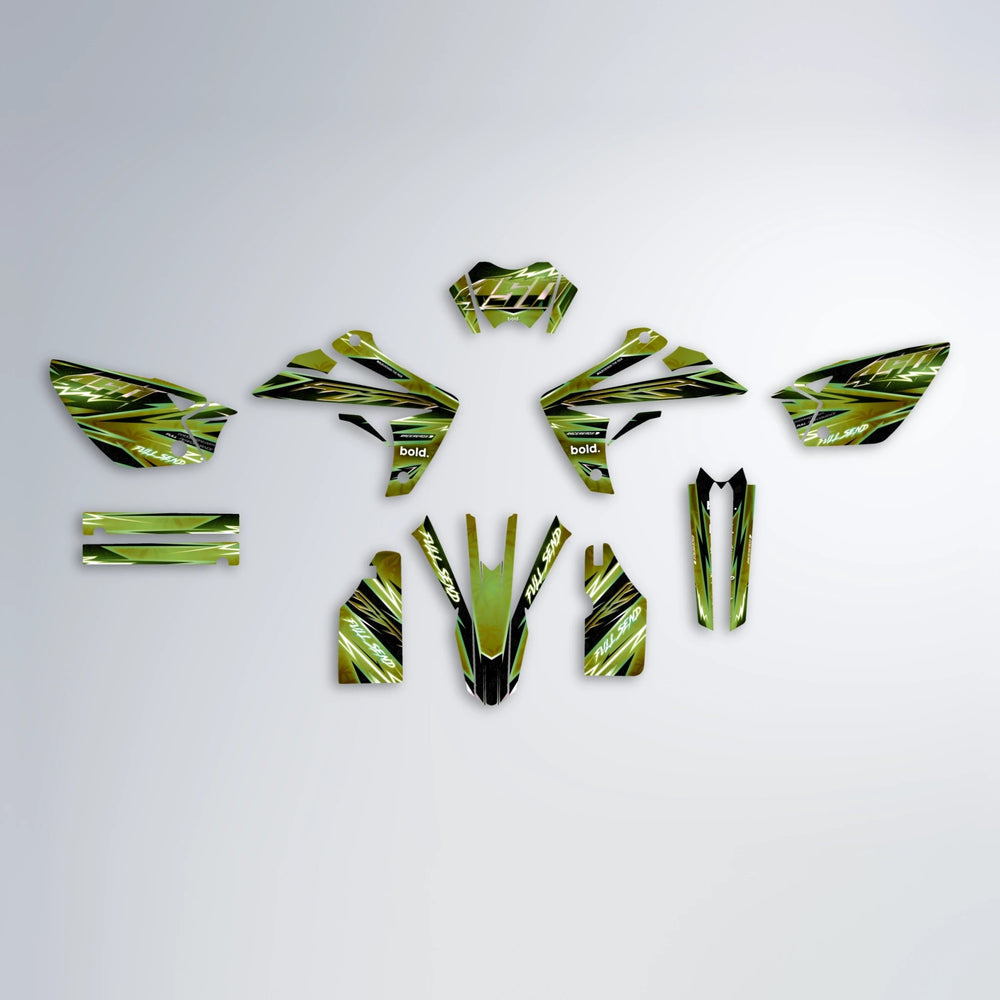 MATRIX Rieju MRT graphics kit parts layout in Olive
