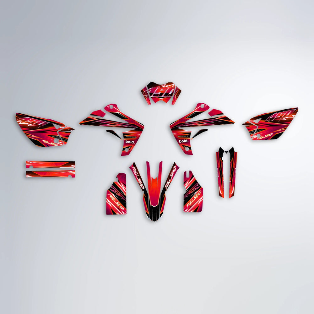 MATRIX Rieju MRT graphics kit parts layout in Red