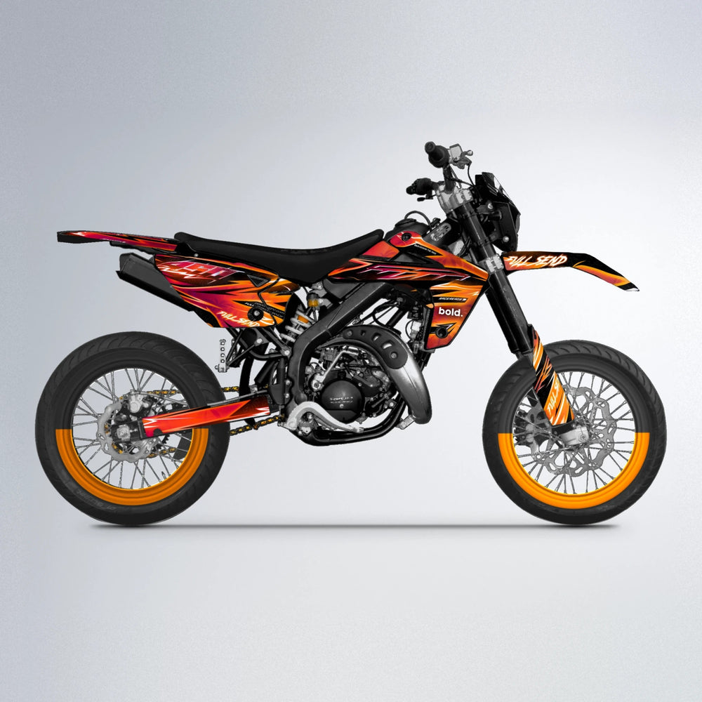 MATRIX Rieju MRT supermoto graphics kit in Red & Orange