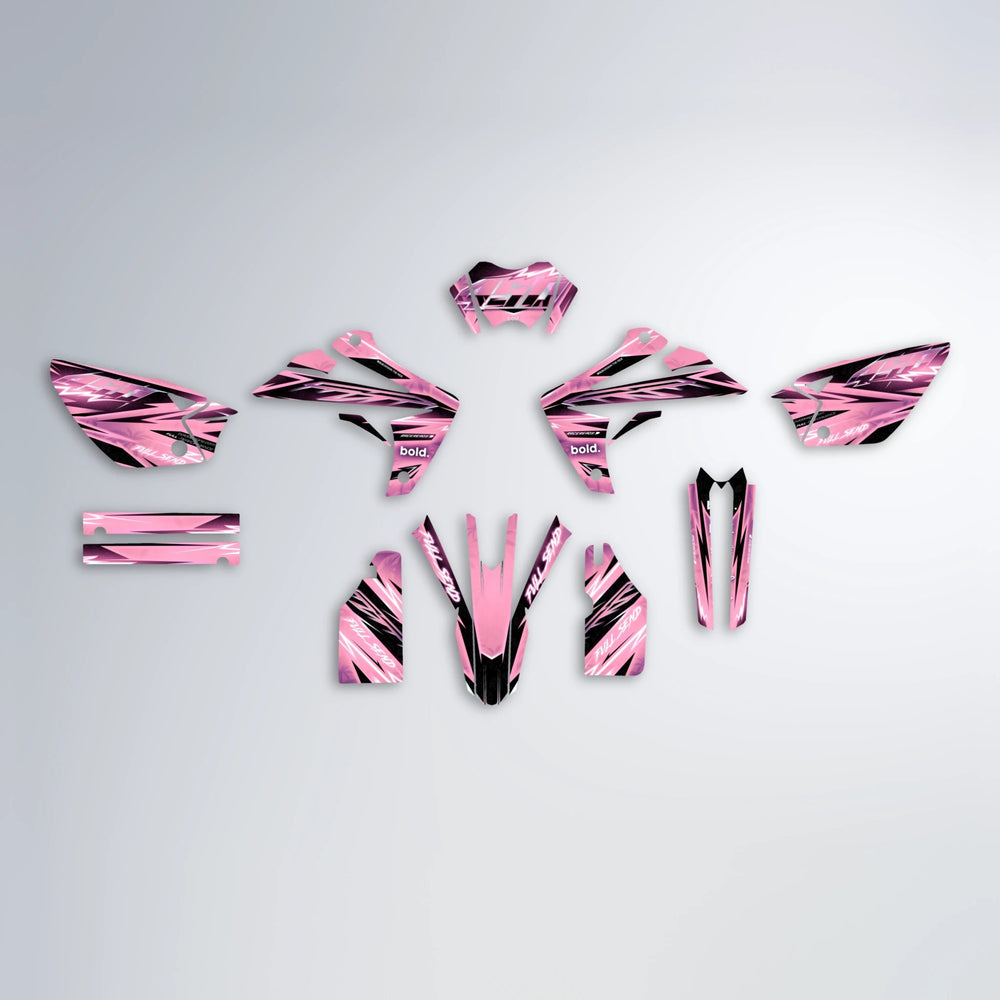 MATRIX Rieju MRT graphics kit parts layout in Sakura Pink