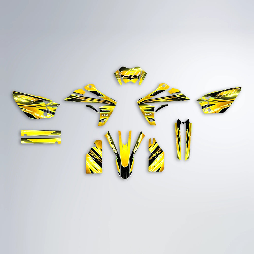 MATRIX Rieju MRT graphics kit parts layout in Yellow