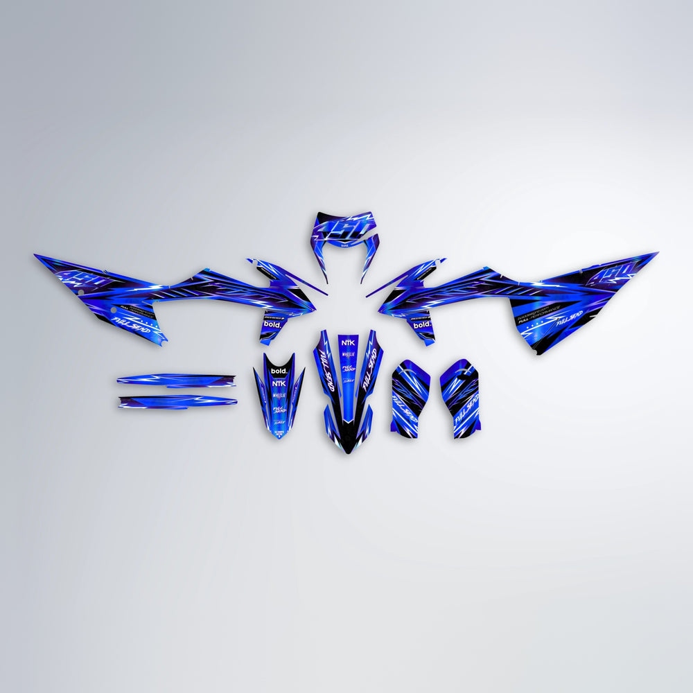 MATRIX graphics kit parts layout in Blue Chrome