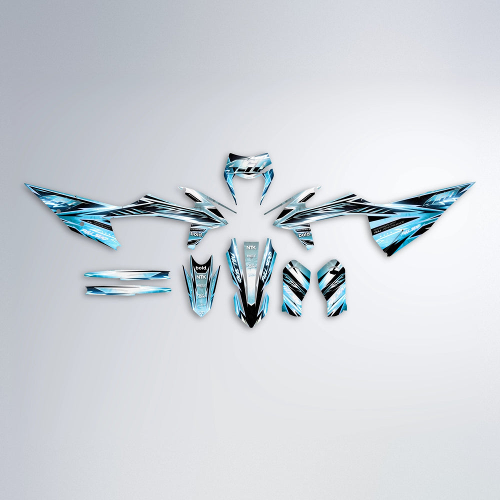 MATRIX graphics kit parts layout in Light Blue & White