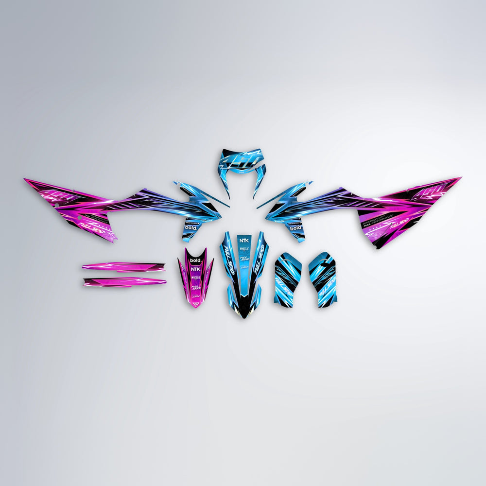MATRIX graphics kit parts layout in Pink & Light Blue