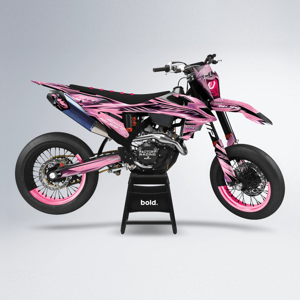 MATRIX supermoto graphics kit in Sakura Pink