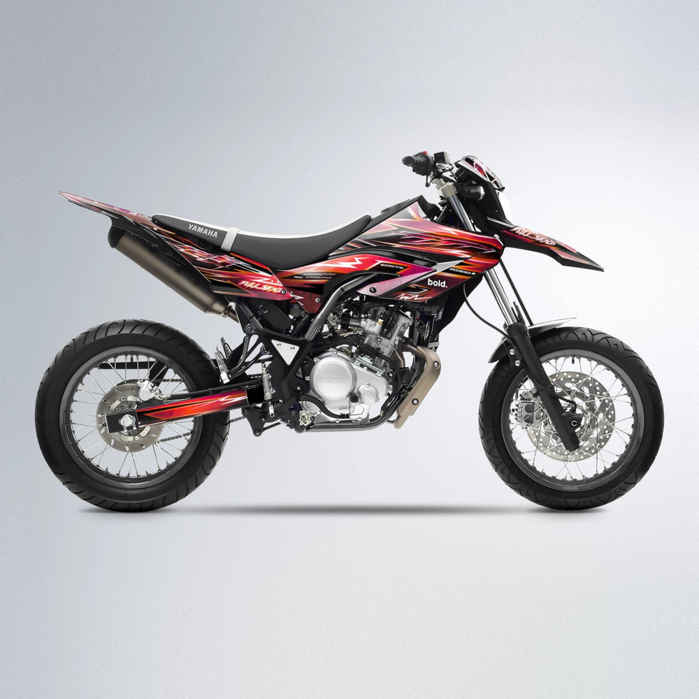 MATRIX Yamaha WR 125X supermoto graphics kit in Black & Red