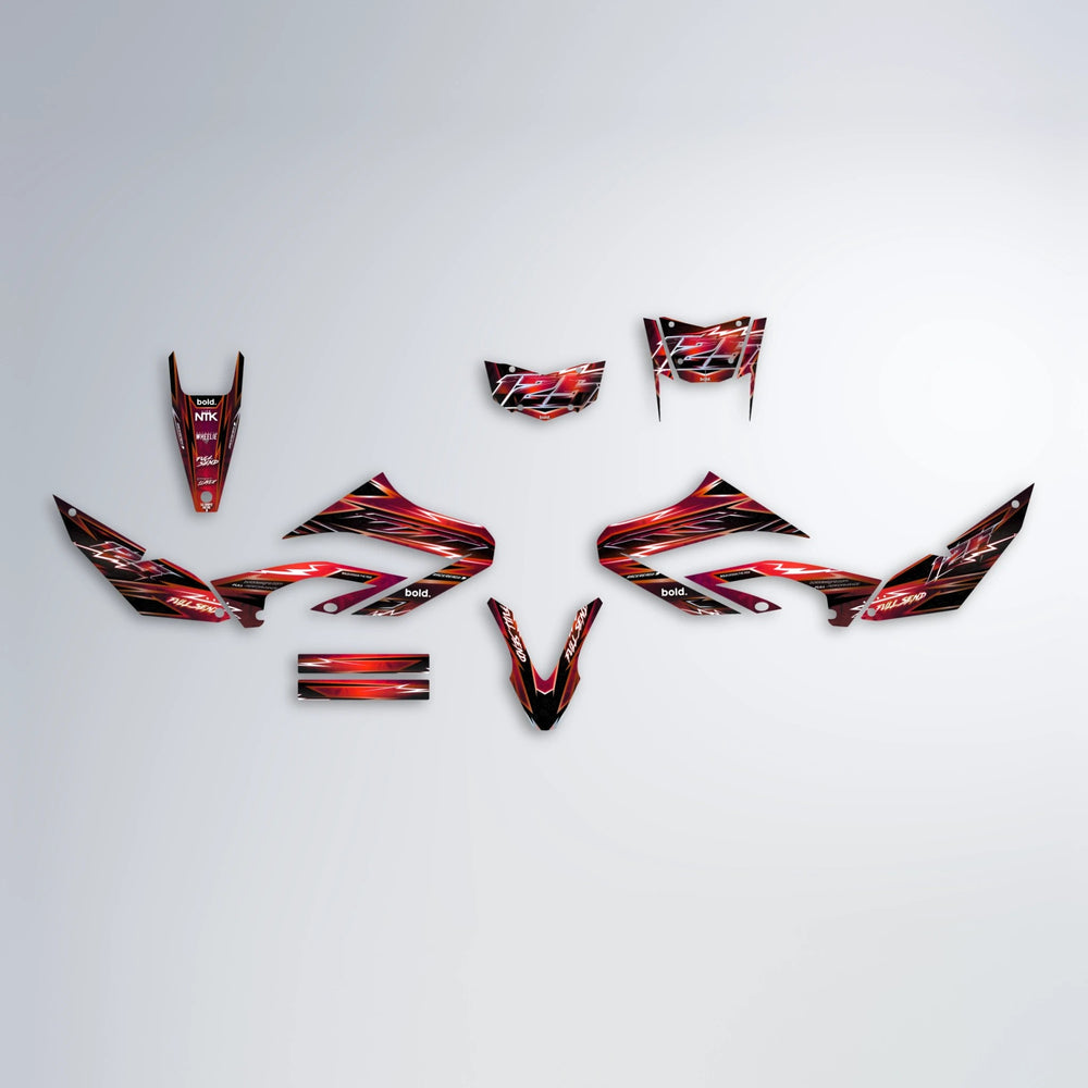 MATRIX Yamaha WR 125X graphics kit parts layout in Black & Red