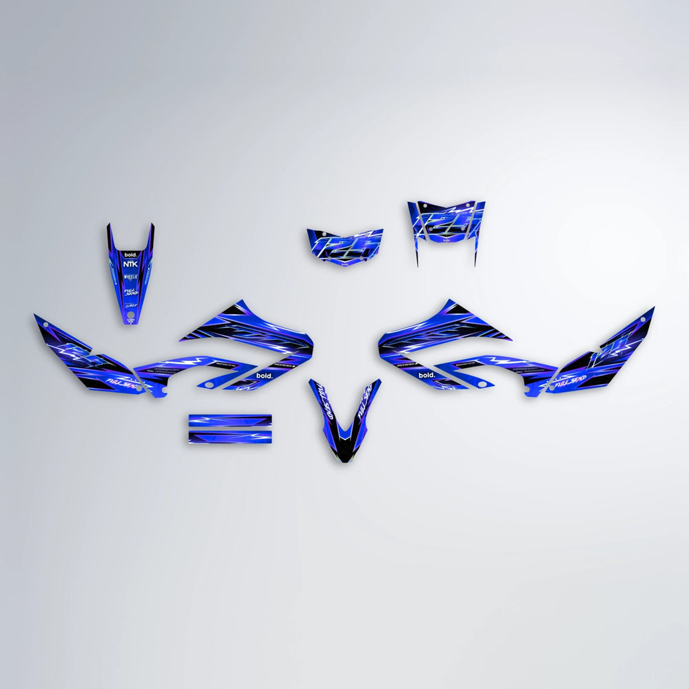MATRIX Yamaha WR 125X graphics kit parts layout in Blue