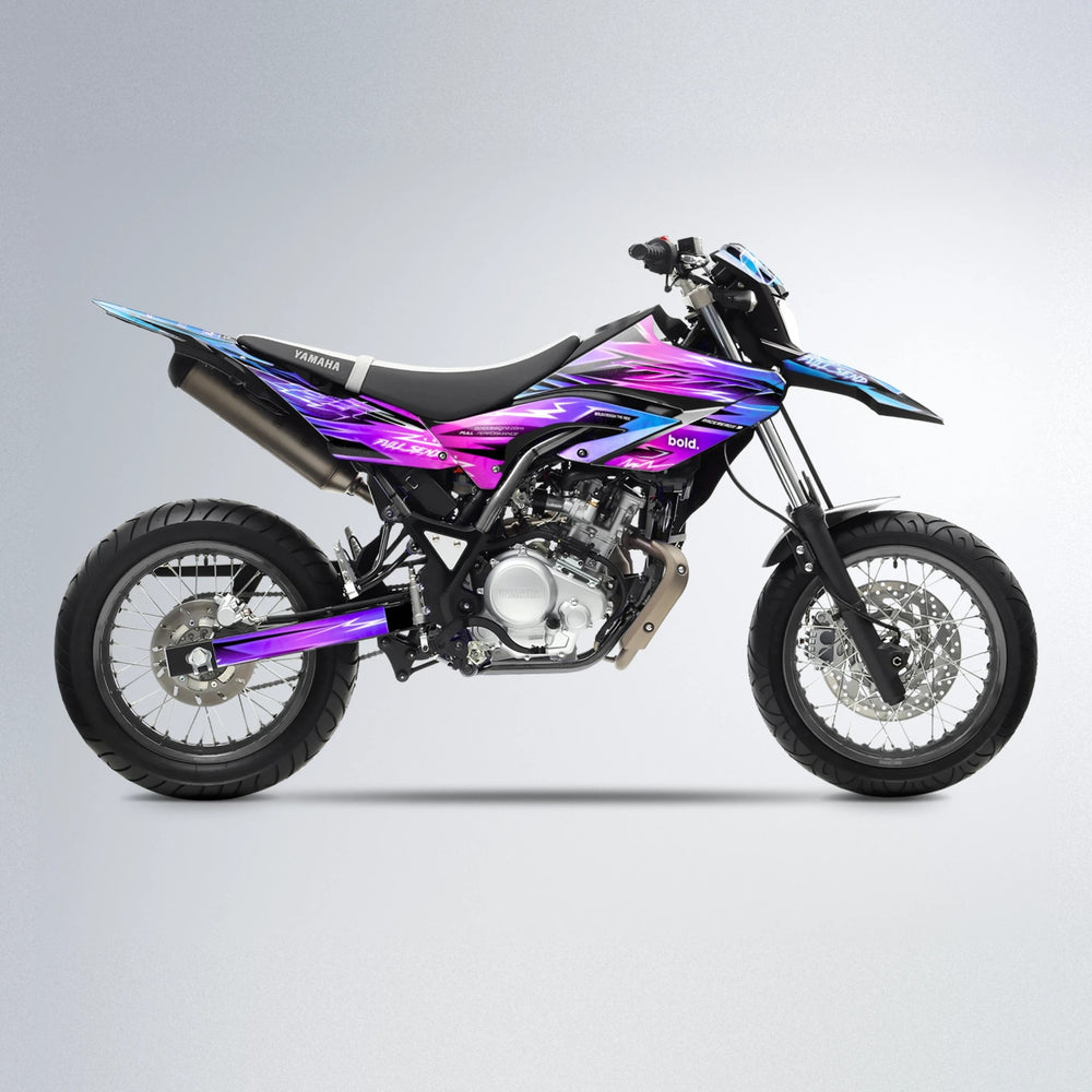 MATRIX Yamaha WR 125X supermoto graphics kit in Blue Purple Fade