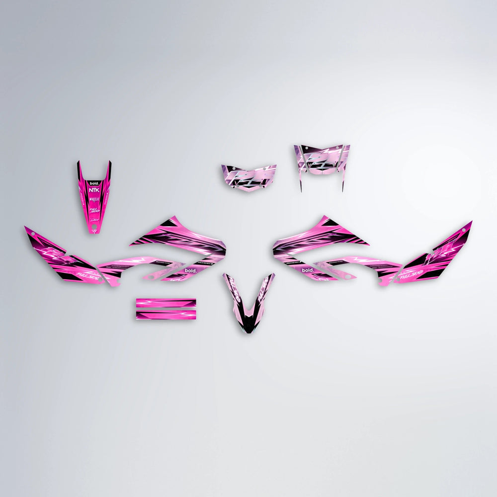 MATRIX Yamaha WR 125X graphics kit parts layout in Flamingo