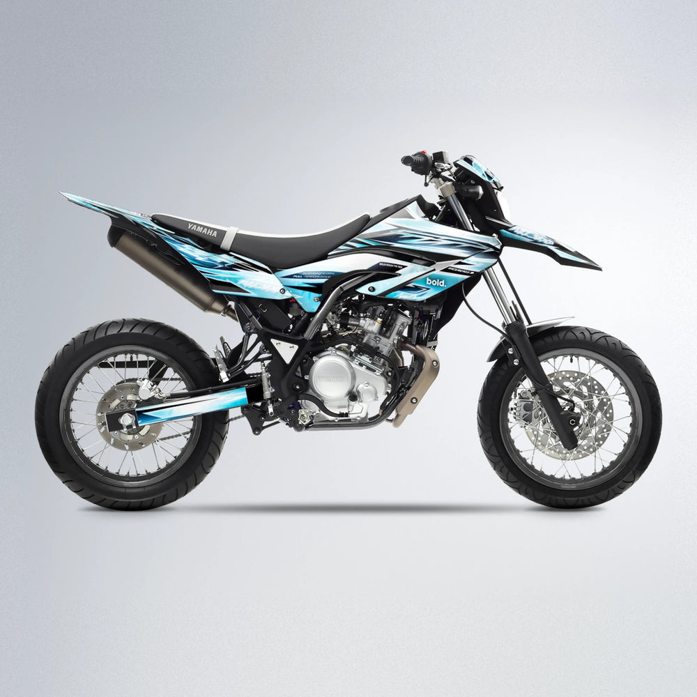 MATRIX Yamaha WR 125X supermoto graphics kit in Light Blue & White