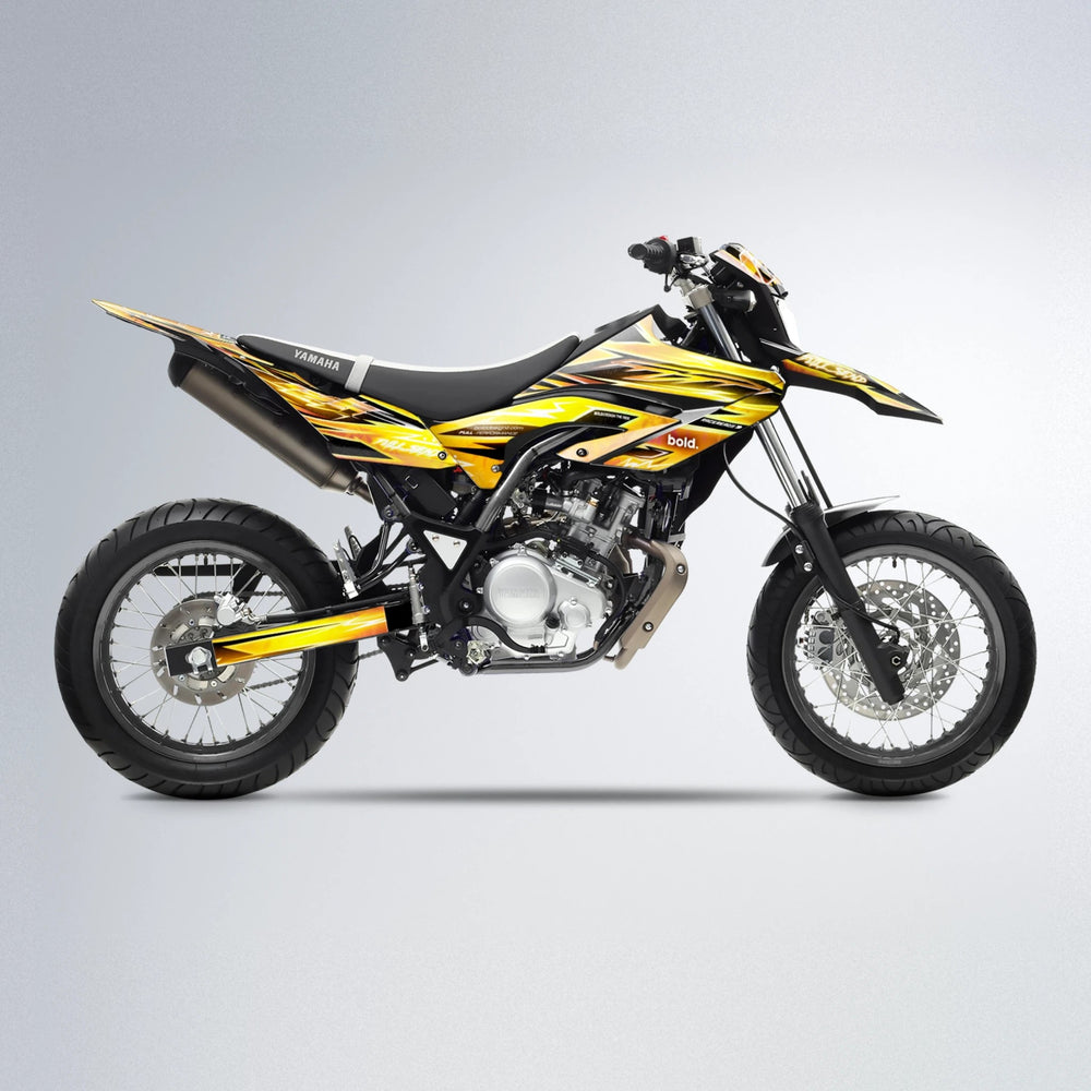 MATRIX Yamaha WR 125X supermoto graphics kit in Orange & Yellow