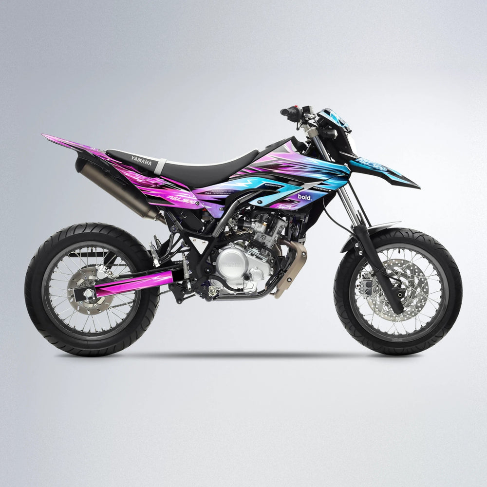 MATRIX Yamaha WR 125X supermoto graphics kit in Pink & Light Blue
