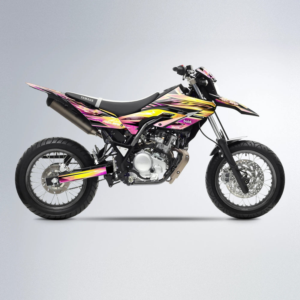 MATRIX Yamaha WR 125X supermoto graphics kit in Pink & Yellow