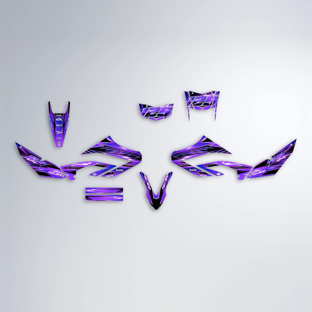 MATRIX Yamaha WR 125X graphics kit parts layout in Purple