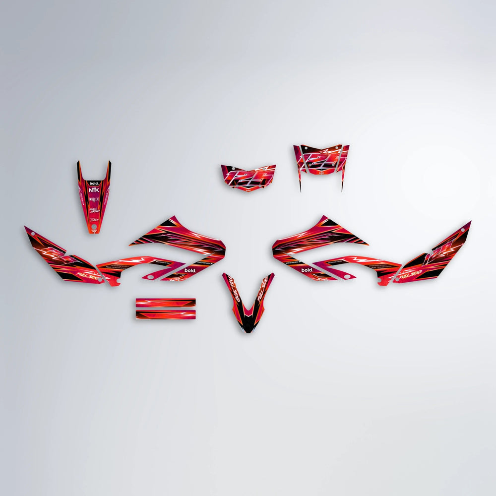 MATRIX Yamaha WR 125X graphics kit parts layout in Red