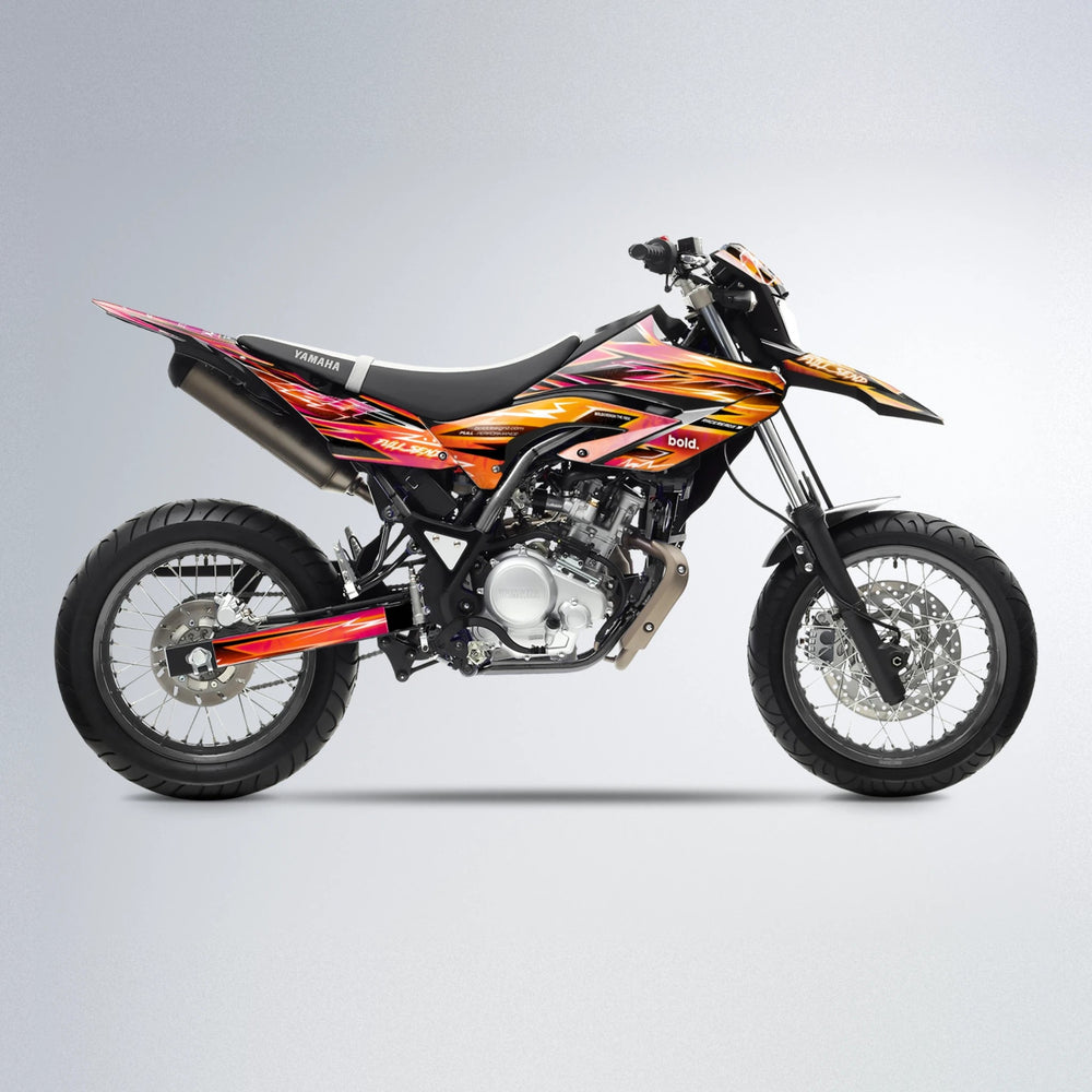 MATRIX Yamaha WR 125X supermoto graphics kit in Red & Orange