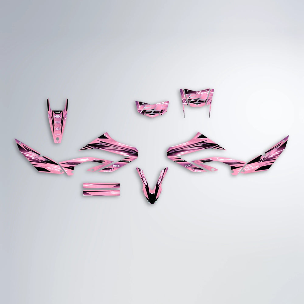 MATRIX Yamaha WR 125X graphics kit parts layout in Sakura Pink