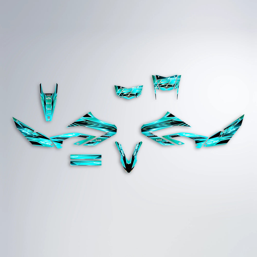 MATRIX Yamaha WR 125X graphics kit parts layout in Teal