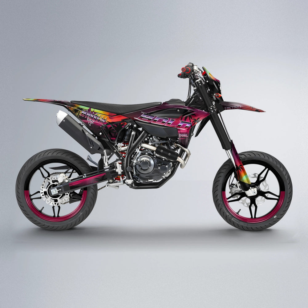 MCFLY Beta supermoto graphics kit in Black & Red