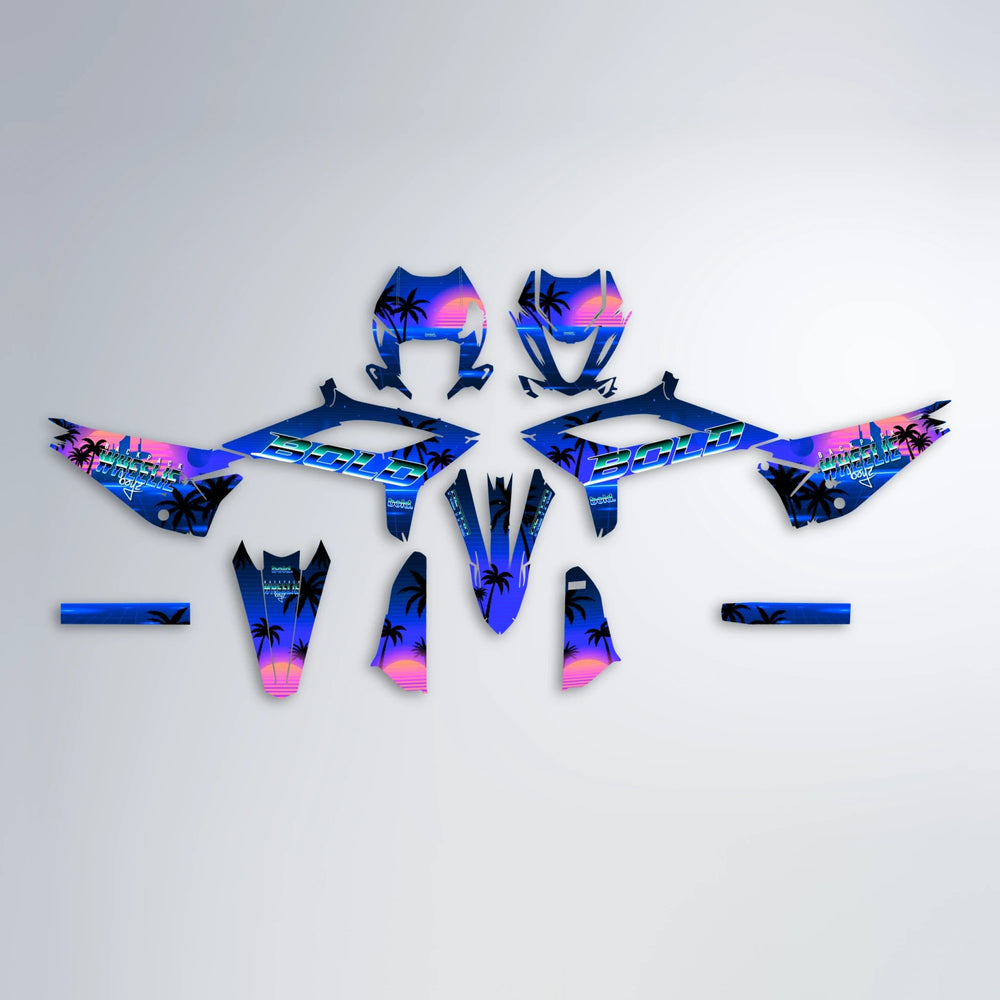MCFLY Beta graphics kit parts layout in Blue