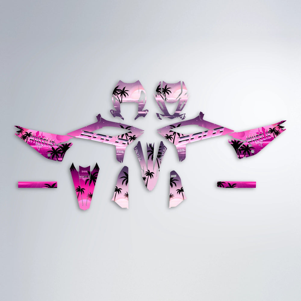 MCFLY Beta graphics kit parts layout in Flamingo