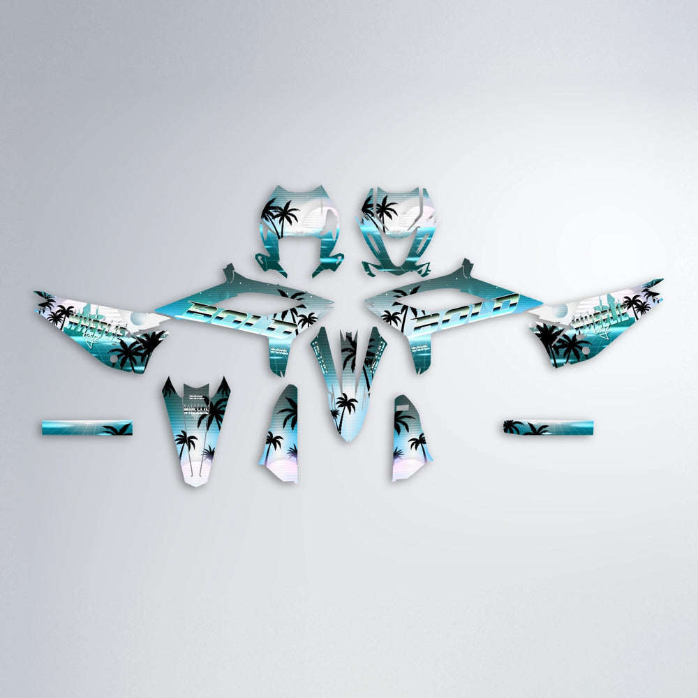 MCFLY Beta graphics kit parts layout in Light Blue & White