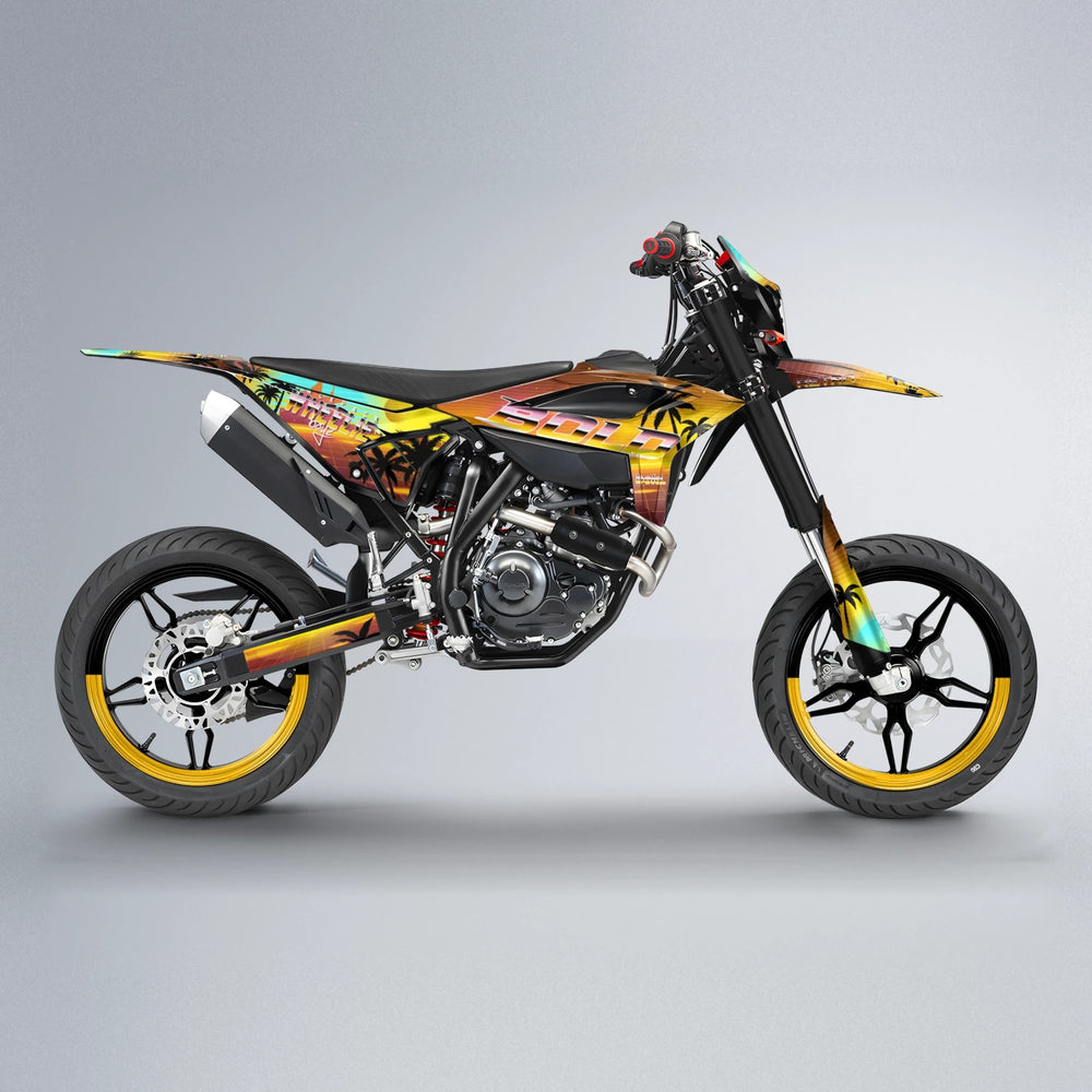 MCFLY Beta supermoto graphics kit in Orange & Yellow