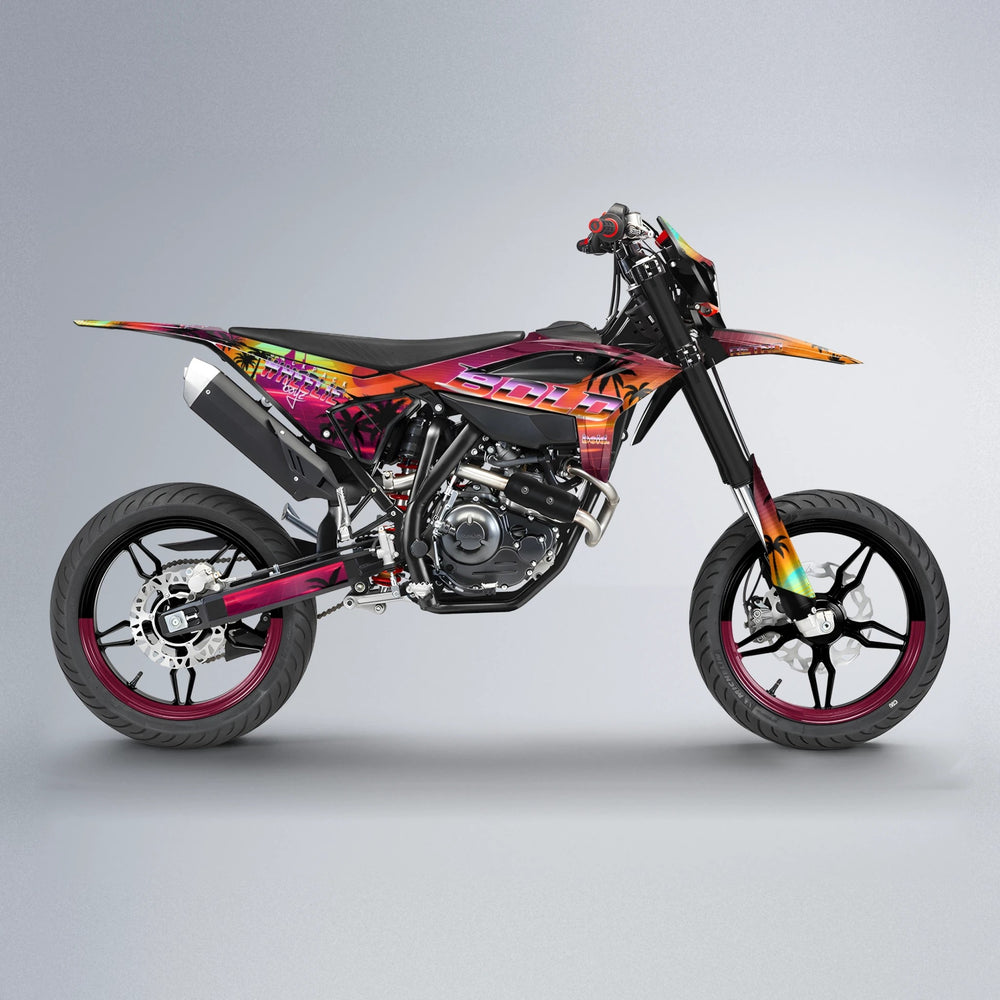 MCFLY Beta supermoto graphics kit in Red & Orange